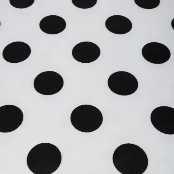 Ткань плательно-блузочная   Атлас горохи (черно-белый) купить оптом в Беларуси