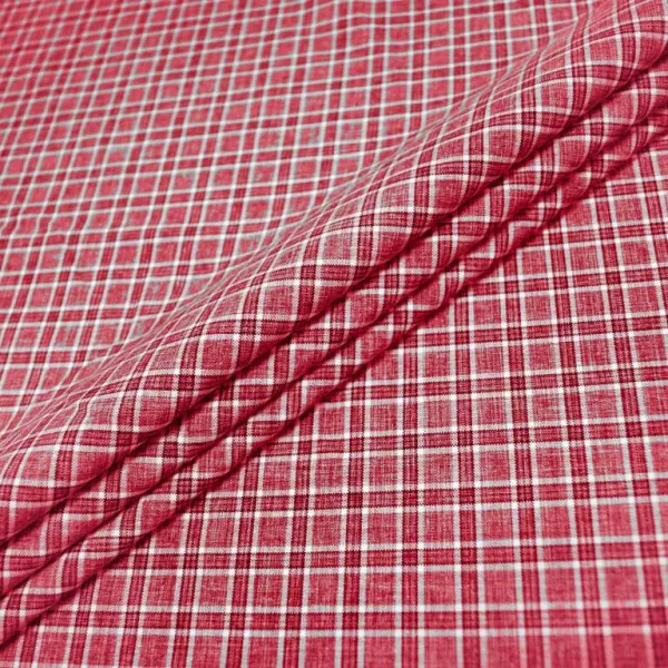 Ткань костюмная  Габардин клетка (красный) купить оптом в Беларуси