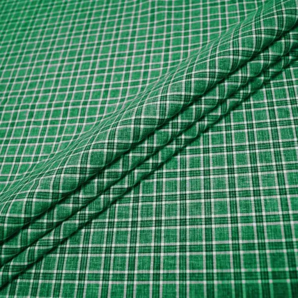 Ткань костюмная  Габардин клетка (зеленый) купить оптом в Беларуси
