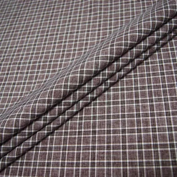 Ткань костюмная  Габардин клетка (коричневый) купить оптом в Беларуси