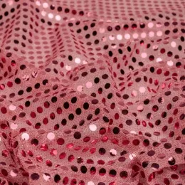Ткань  Пайетки Монетка (розовый)