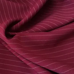Ткань костюмная  Габардин полоска (бордовый)