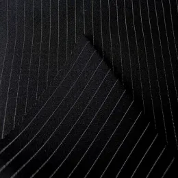 Ткань костюмная  Габардин полоска (черный)