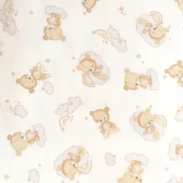 Теплый хлопок Фланель (мишка на облаке)
